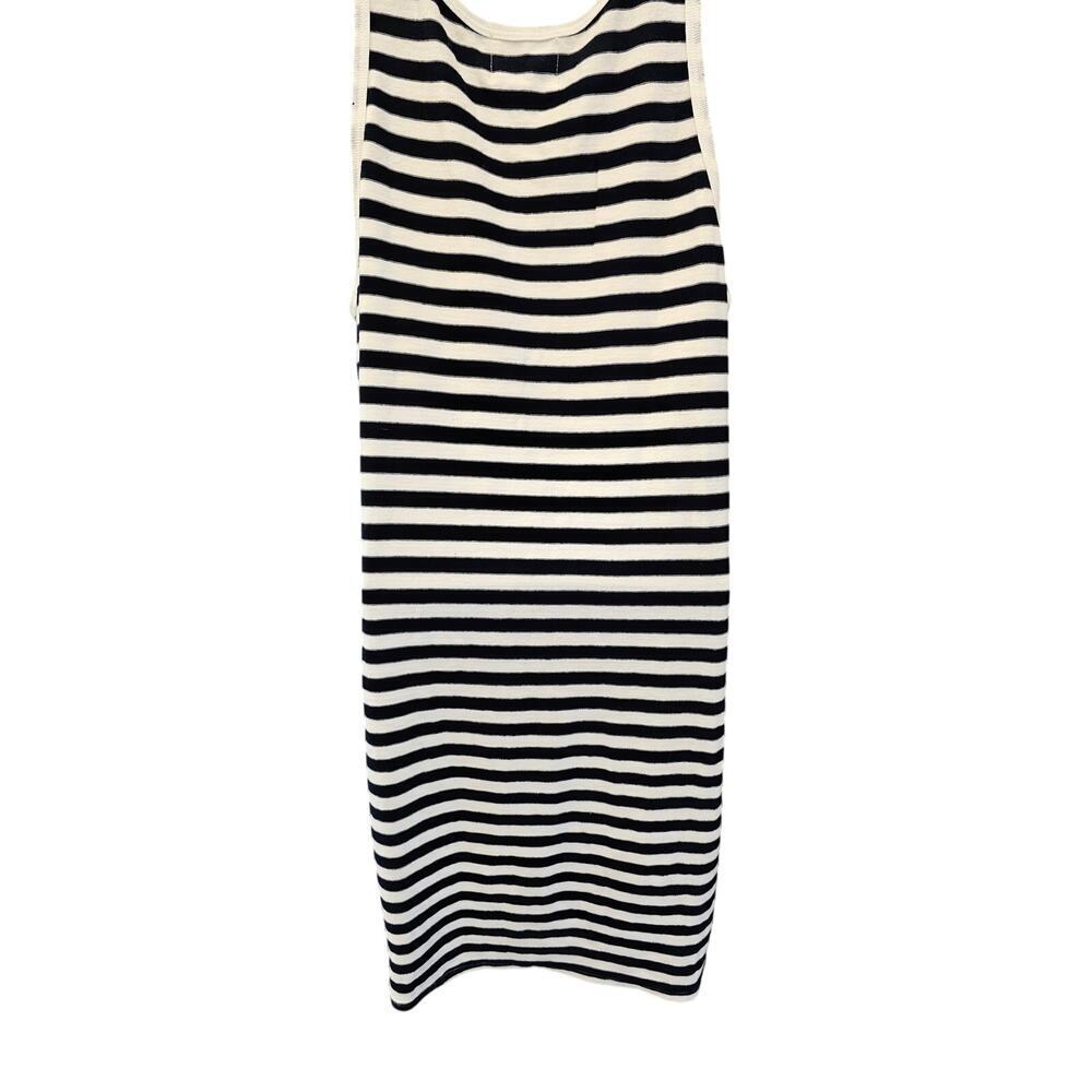 USA made Jen menchaca nation dk navy white striped sundress comfort slub Large - Picture 2 of 7